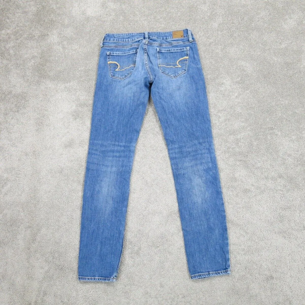 American Eagle Outfitters Women Skinny Jeans Stretch Mid Rise Cotton Blue Size 4