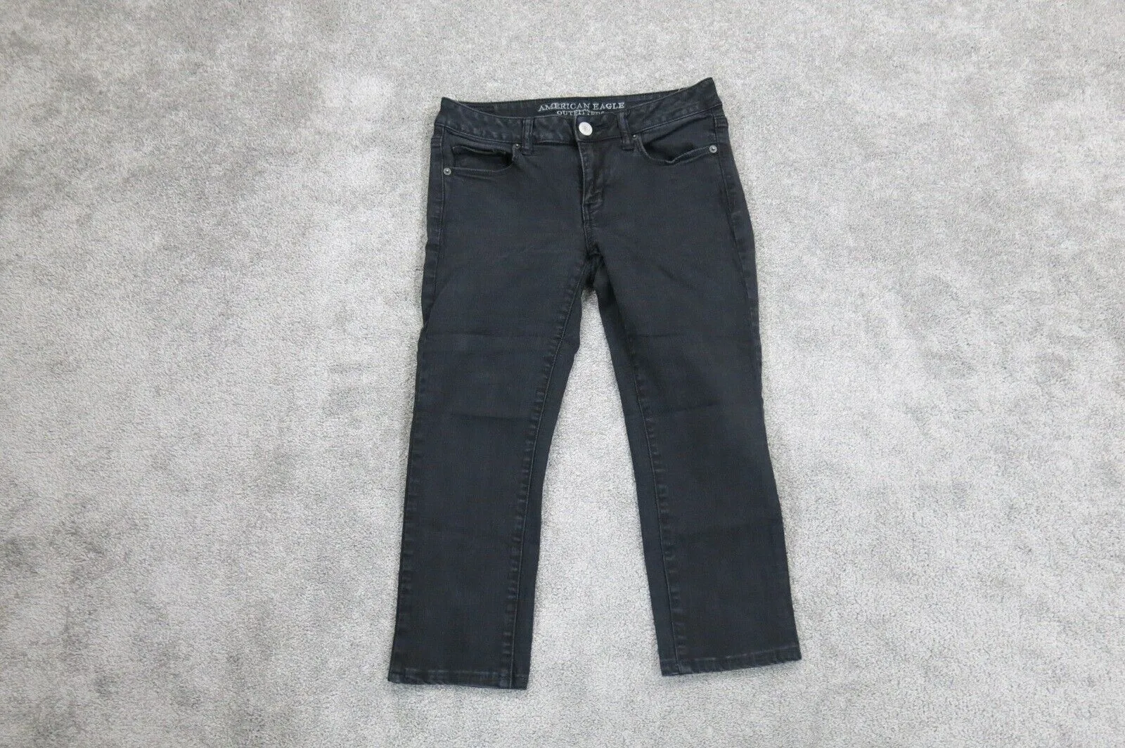 American Eagle Womens Super Stretch Jeans Skinny Leg Mid Rise Black Size 6