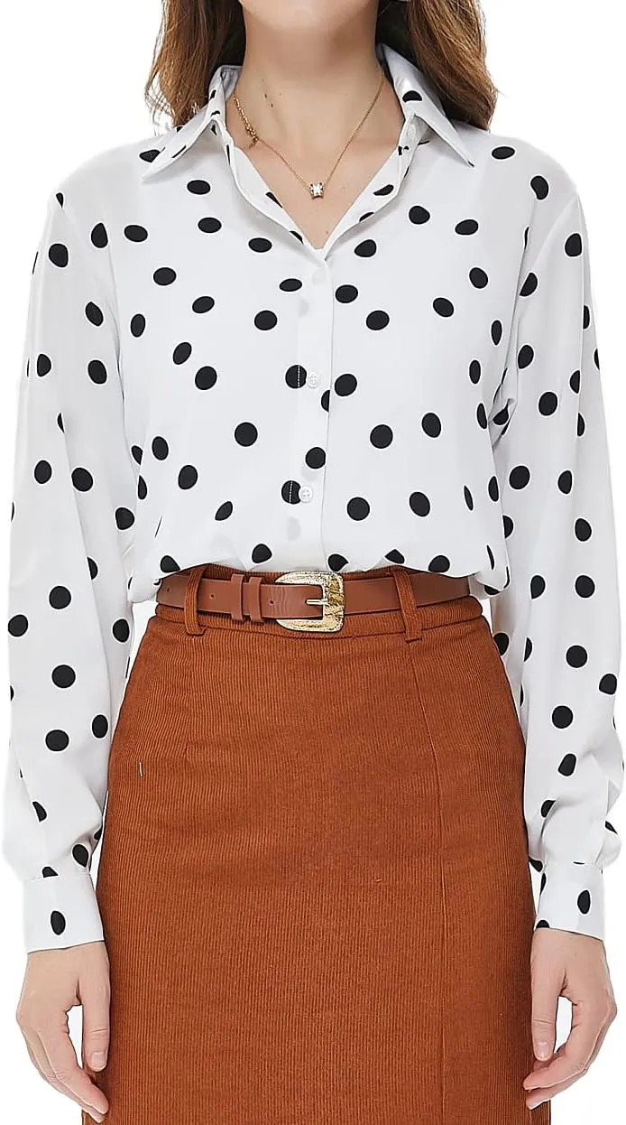 Beninos Women's Casual Blouses Long Sleeve Button Down Shirt