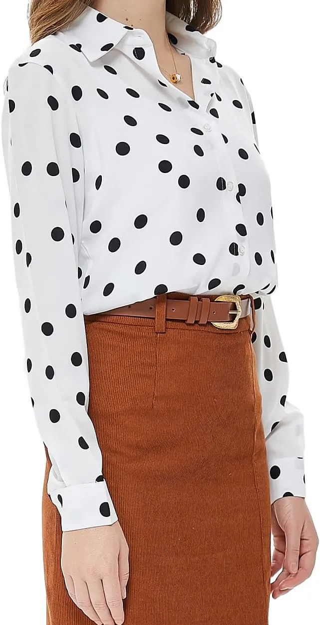 Beninos Women's Casual Blouses Long Sleeve Button Down Shirt