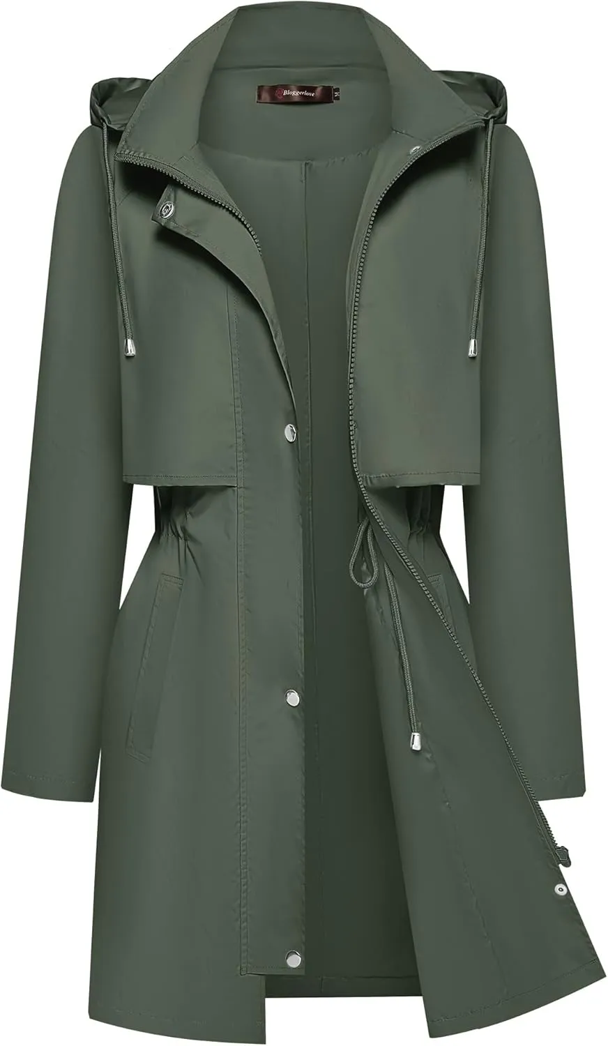 Bloggerlove Rain Jacket for Women Waterproof with Hood Trech Coat for Women Lightweight Raincoats Packable Windbreaker