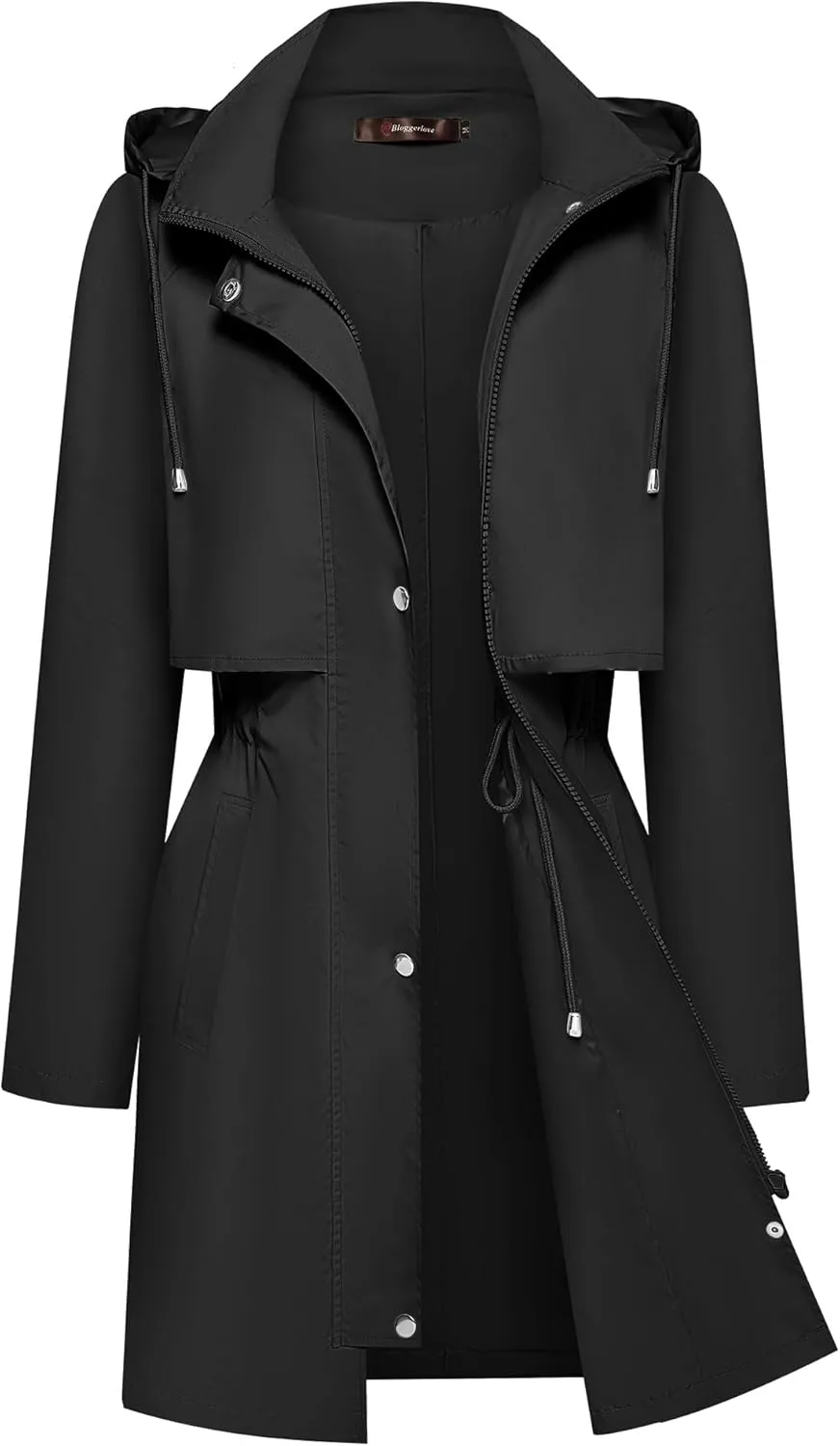 Bloggerlove Rain Jacket for Women Waterproof with Hood Trech Coat for Women Lightweight Raincoats Packable Windbreaker
