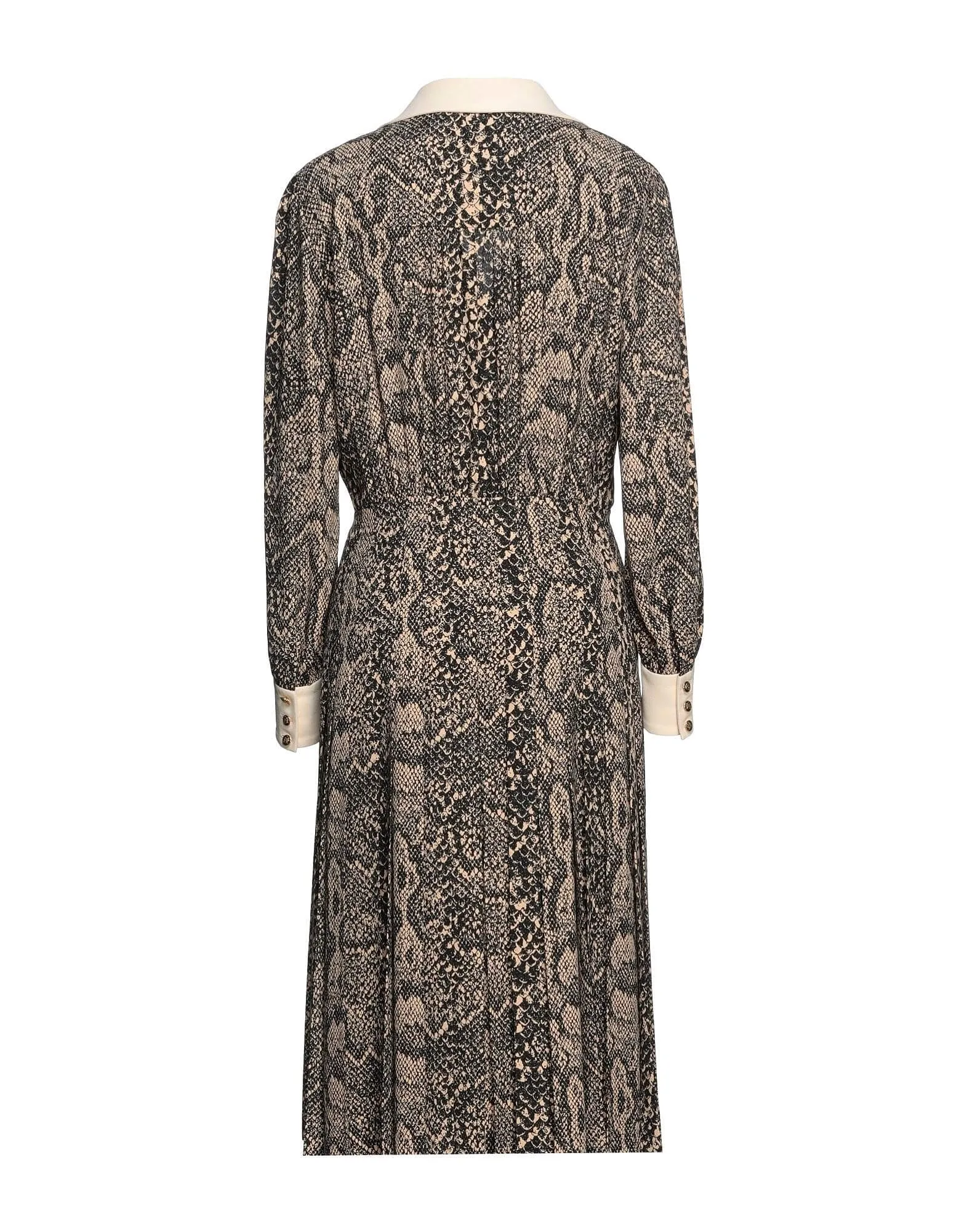 CELINE snake print midi dress, beige/black