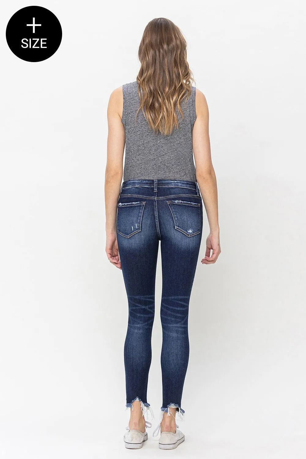 Dark Distressed Narrow Denim