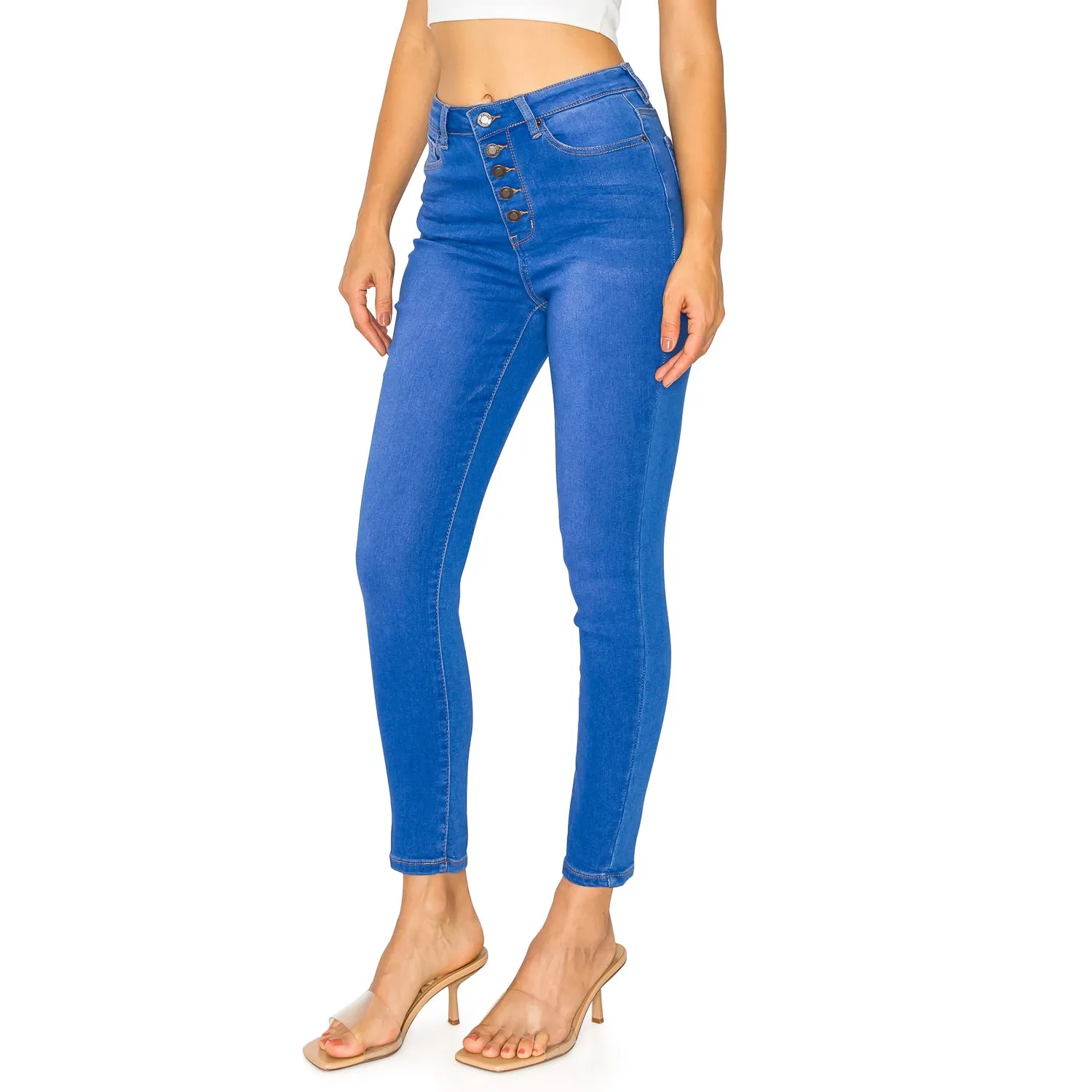 Denim Daydream Manhattan Super High-Rise Ankle Skinny Jeans - Pale Blue