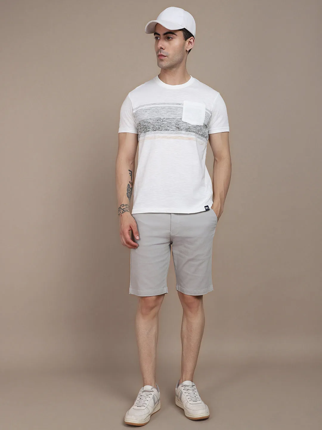 Dennis Lingo Striped Printed Slim Fit Pure Cotton T-shirt