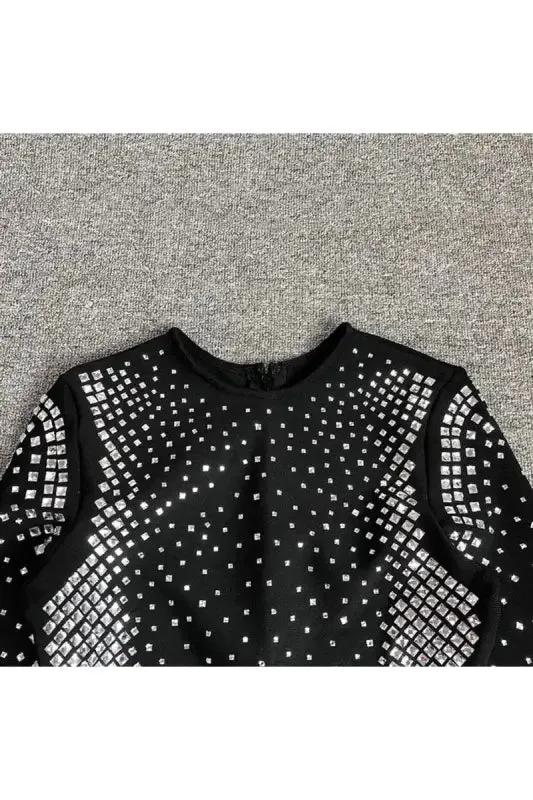 Dynamite Long Sleeve Rhinestone Mini Dress
