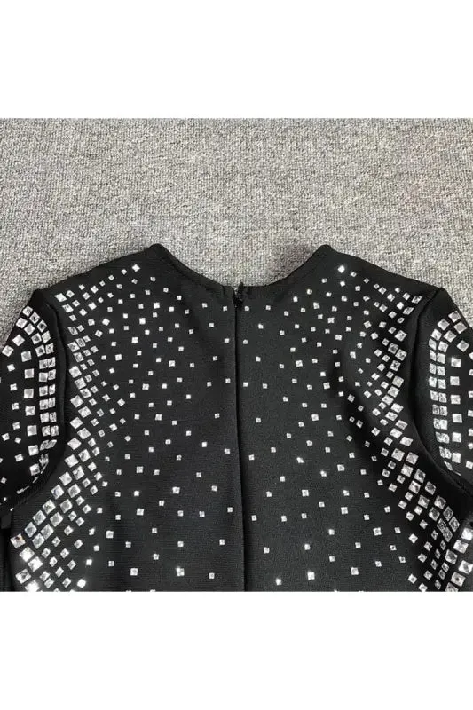 Dynamite Long Sleeve Rhinestone Mini Dress
