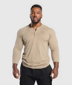 Gymshark Legacy Henley - Cement Brown