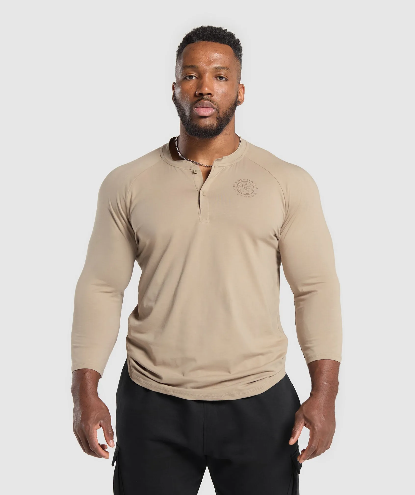 Gymshark Legacy Henley - Cement Brown