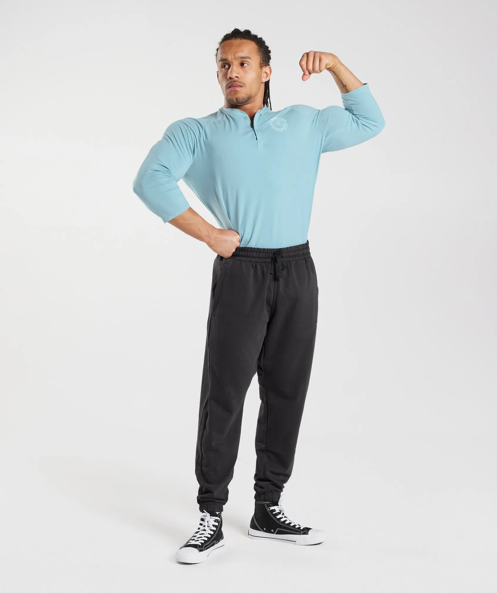 Gymshark Legacy Henley Top - Iceberg Blue