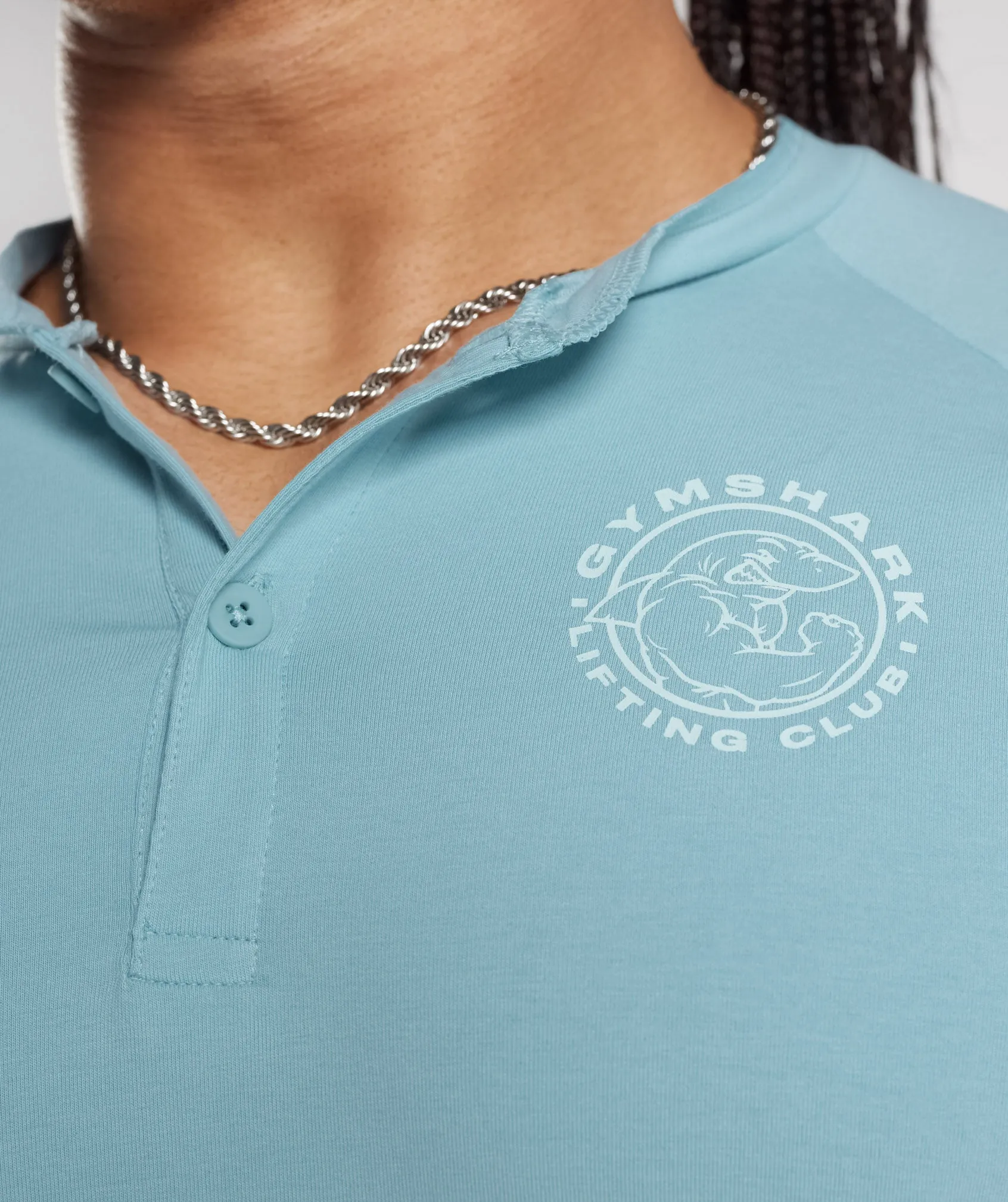 Gymshark Legacy Henley Top - Iceberg Blue
