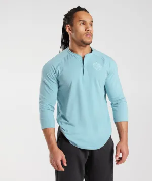 Gymshark Legacy Henley Top - Iceberg Blue