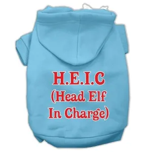 Head Elf In Charge Screen Print Pet Hoodies Baby Blue Size Sm (10)