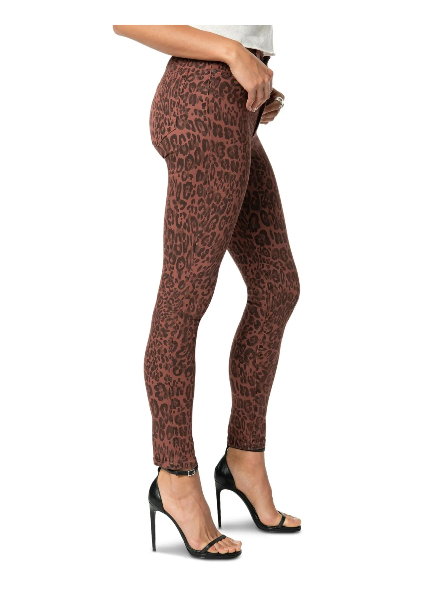 Joe's Women's Animal Print Skinny Jeans Brown Size 28