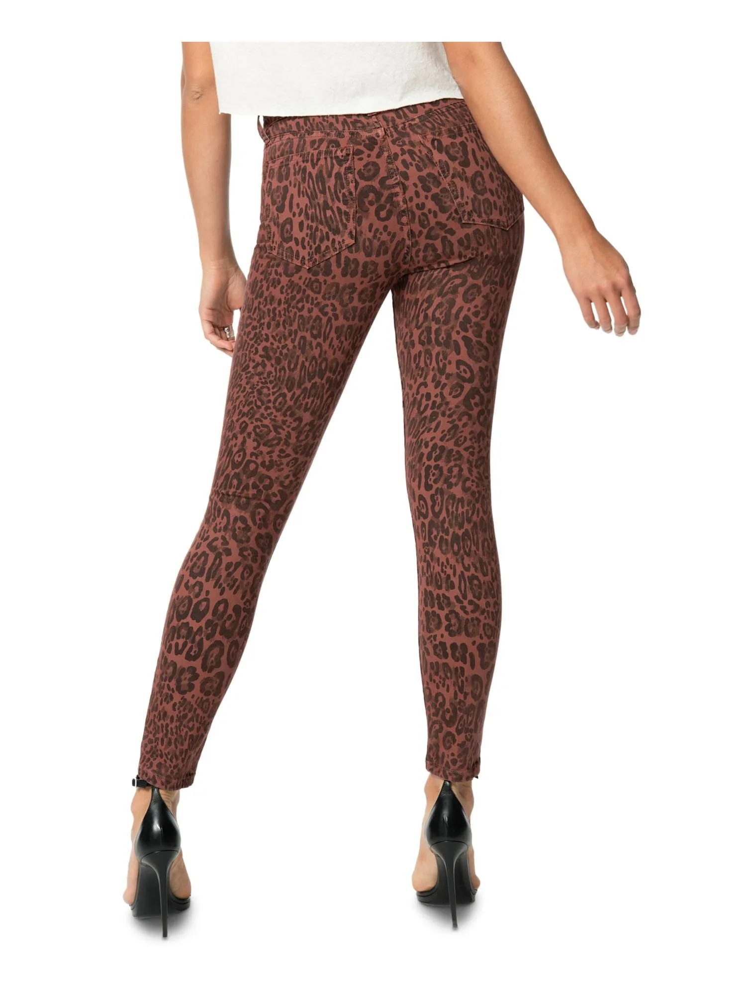 Joe's Women's Animal Print Skinny Jeans Brown Size 28