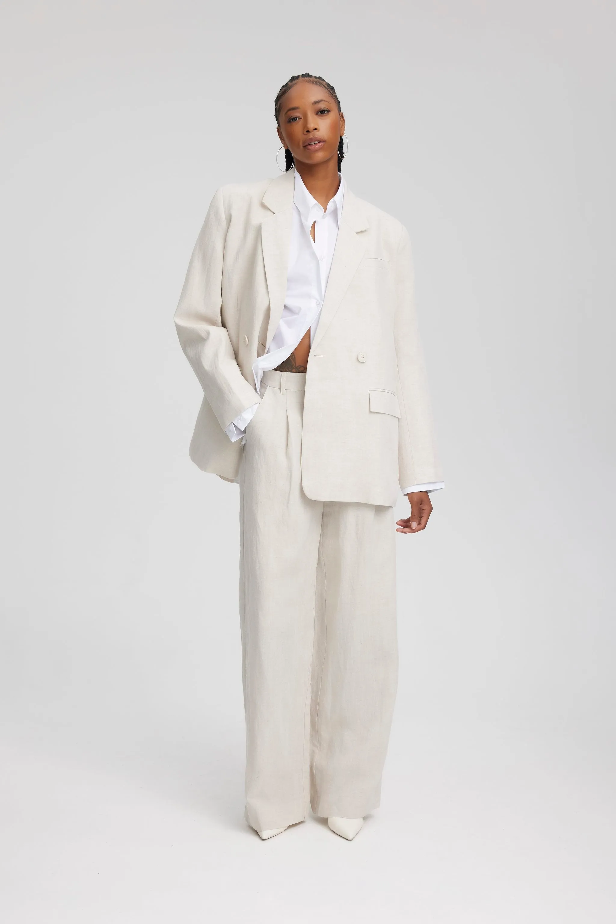 LizaGZ Linen Hw Pants  - Tammy Light Sand