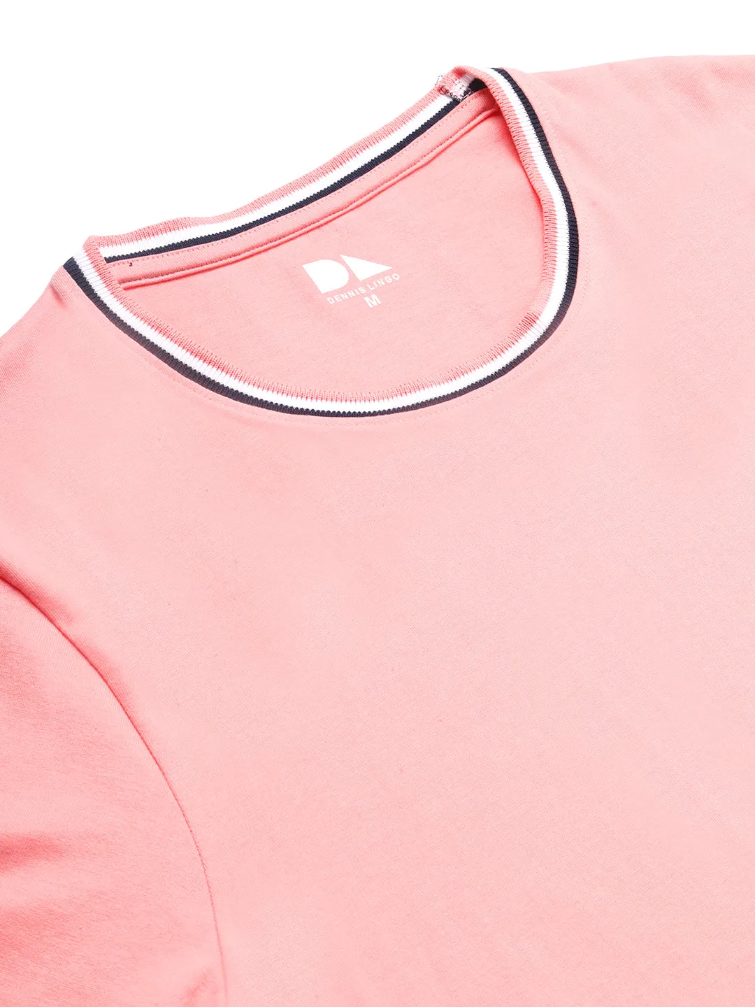 Men's Pink Solid T-shirt