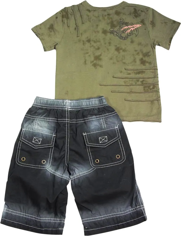 Mish Mish Infant Toddler Boys Cotton Short Sleeve Tank Tee Shirts Short Sets