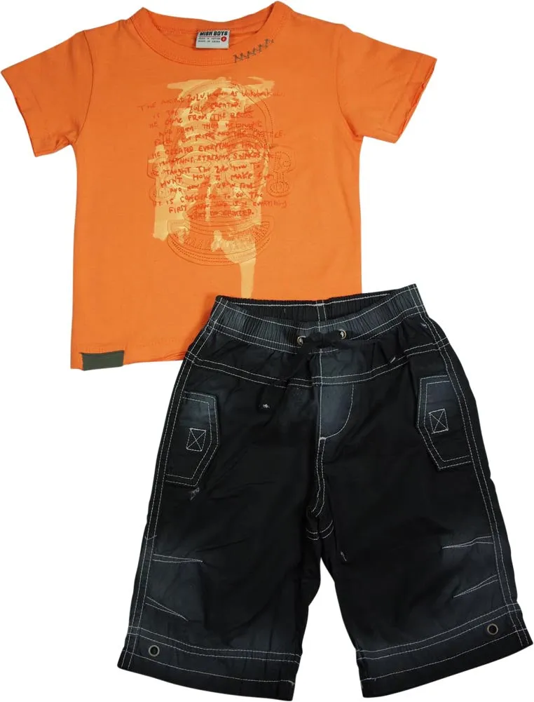 Mish Mish Infant Toddler Boys Cotton Short Sleeve Tank Tee Shirts Short Sets
