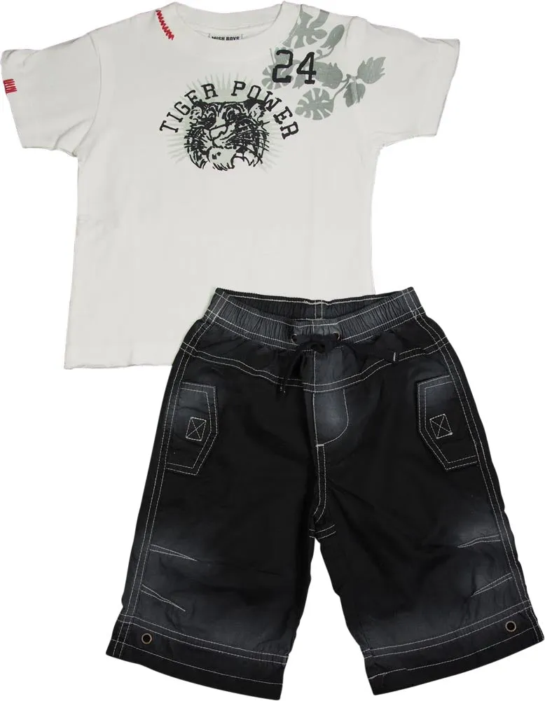 Mish Mish Infant Toddler Boys Cotton Short Sleeve Tank Tee Shirts Short Sets