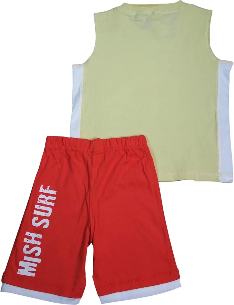 Mish Mish Infant Toddler Boys Cotton Short Sleeve Tank Tee Shirts Short Sets