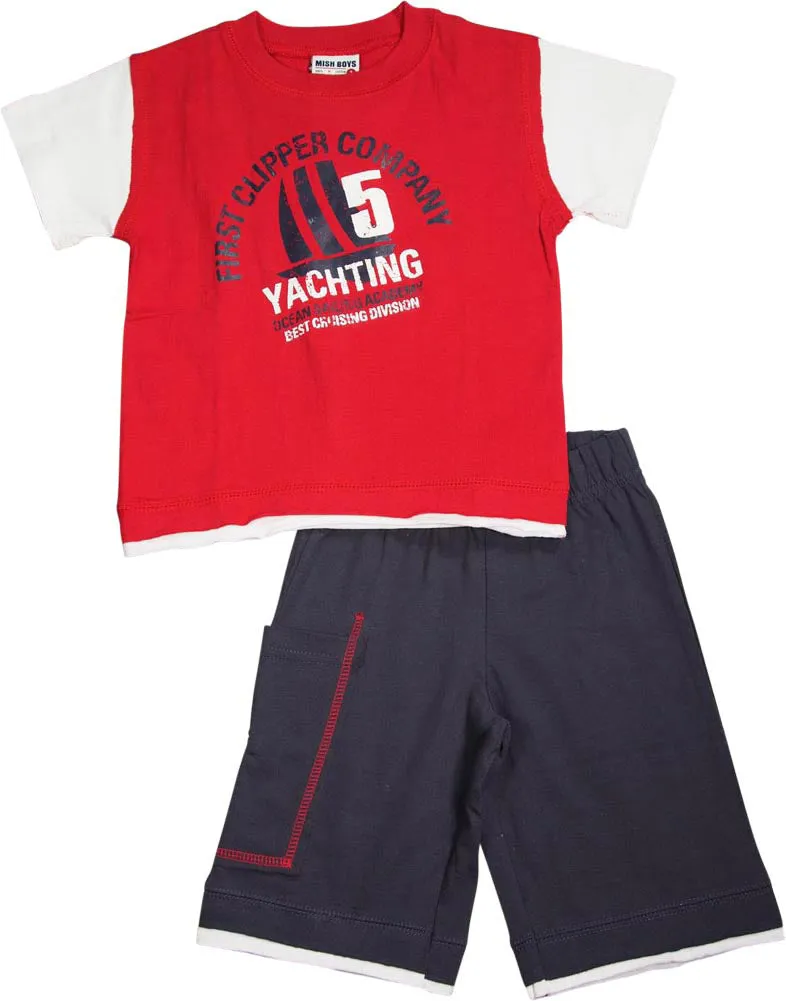 Mish Mish Infant Toddler Boys Cotton Short Sleeve Tank Tee Shirts Short Sets