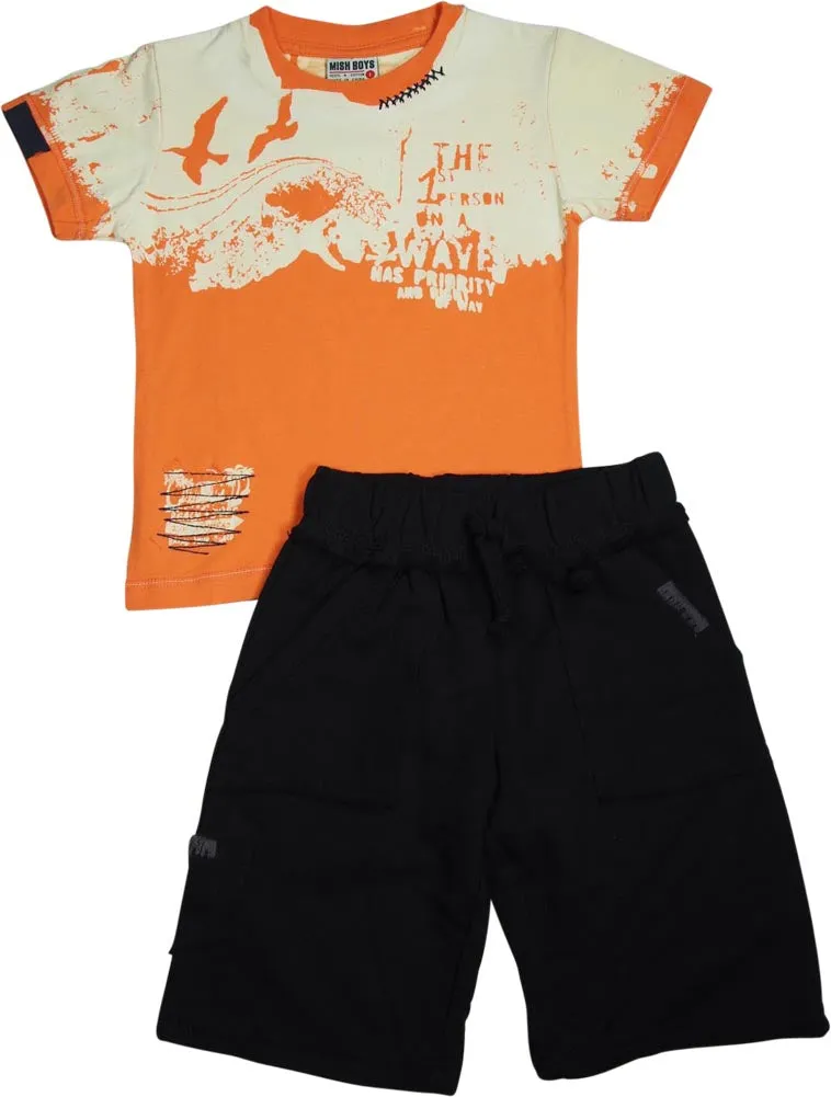 Mish Mish Infant Toddler Boys Cotton Short Sleeve Tank Tee Shirts Short Sets