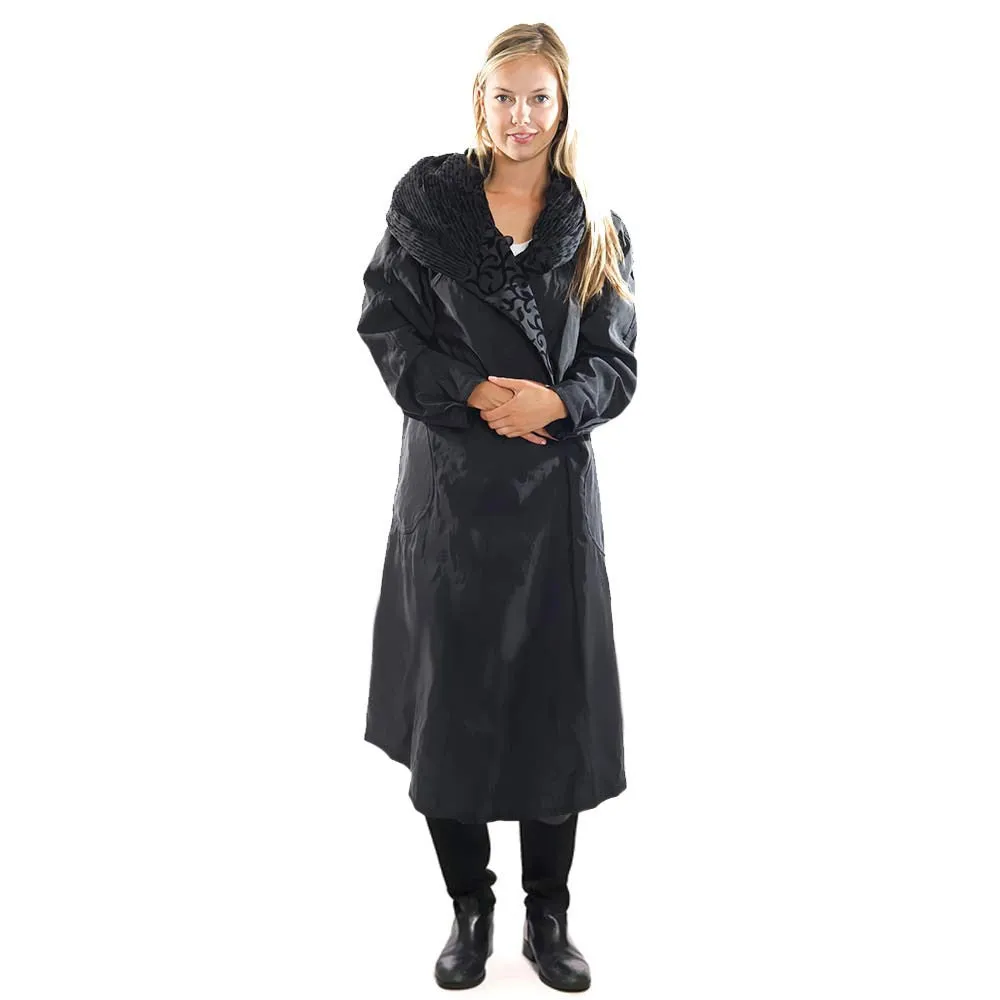 Mycra Pac Raincoat Tea Donatella Black Scroll