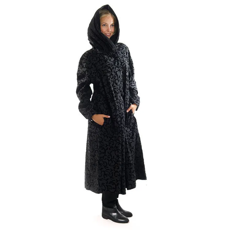 Mycra Pac Raincoat Tea Donatella Black Scroll