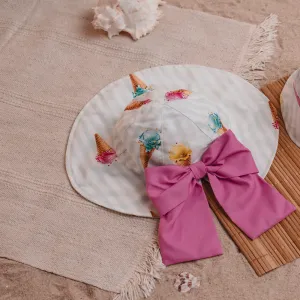New In Meia Pata Girls Bow Ice Cream Sun Hat SS25
