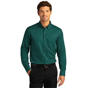 Port Authority® Long Sleeve SuperPro React™ Twill Shirt - Marine Green
