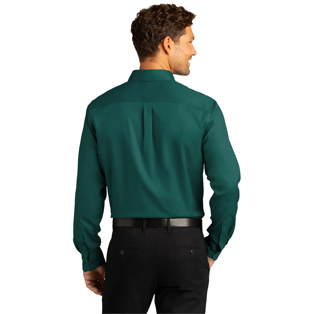 Port Authority® Long Sleeve SuperPro React™ Twill Shirt - Marine Green
