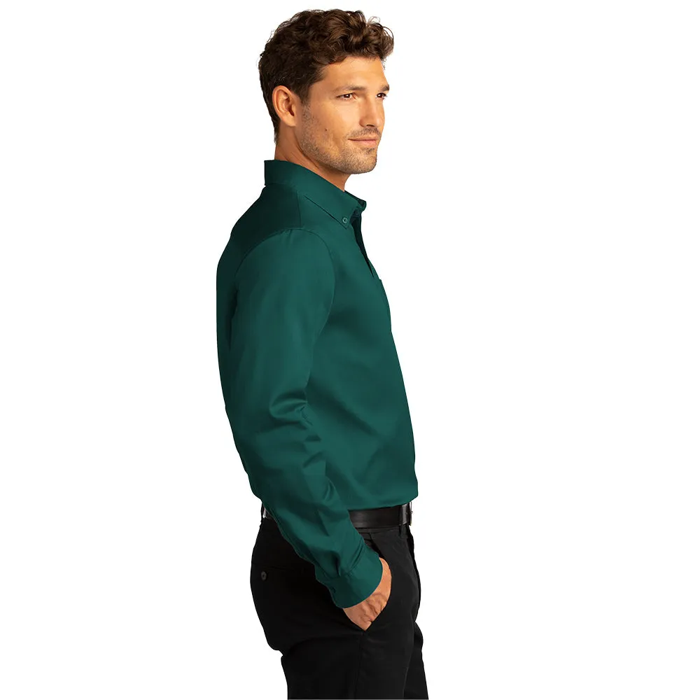 Port Authority® Long Sleeve SuperPro React™ Twill Shirt - Marine Green