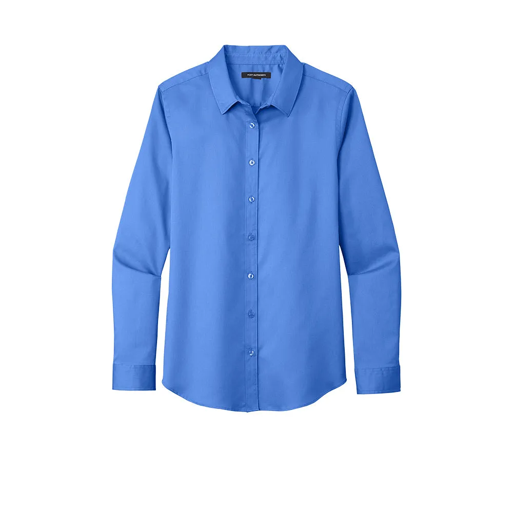Port Authority® Women's Long Sleeve SuperPro React ™ Twill Shirt- Ultramarine Blue