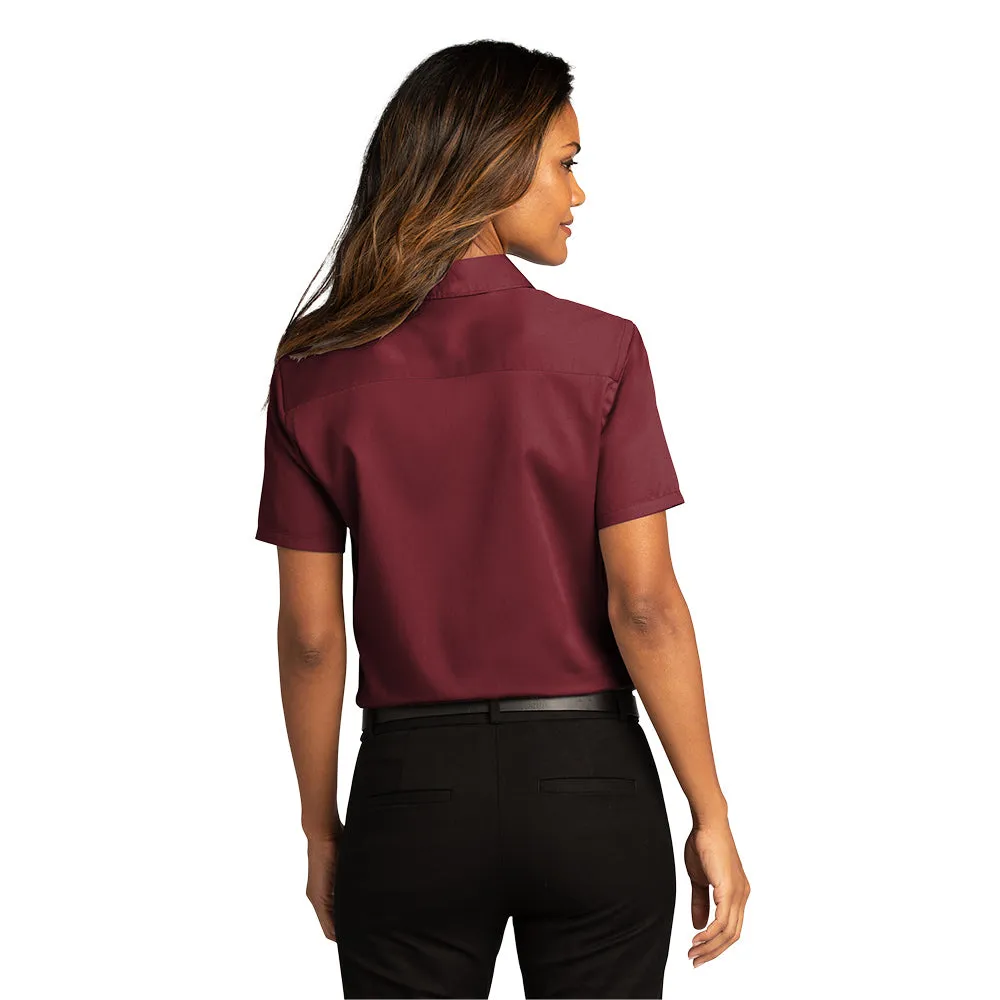 Port Authority® Women's Short Sleeve SuperPro React ™ Twill Shirt - Burgundy