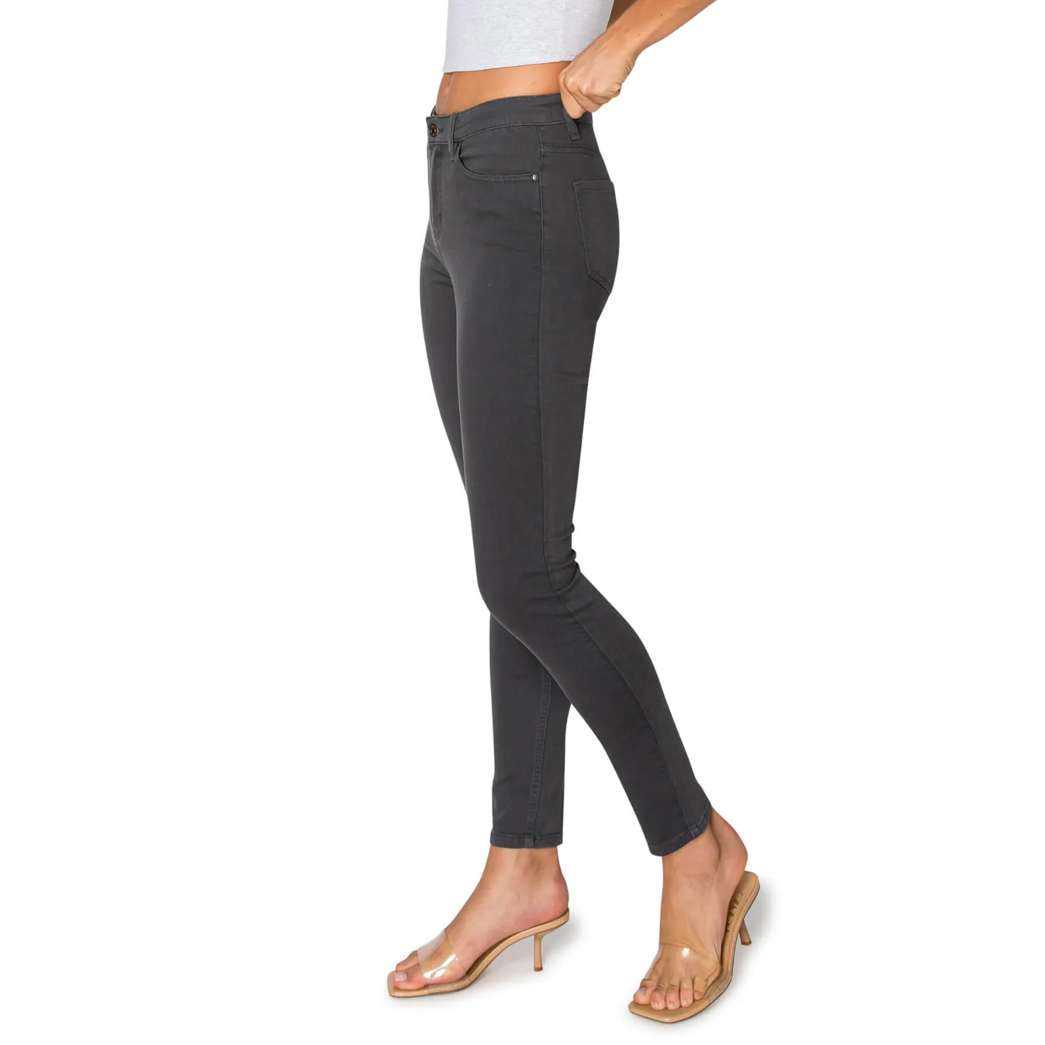Soft Stretchy High Rise The Everyday Skinny Jeans - Dark Grey