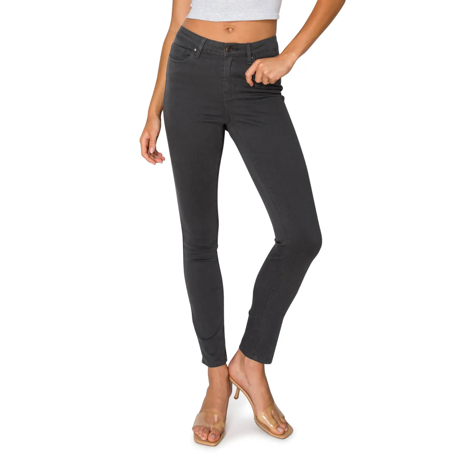 Soft Stretchy High Rise The Everyday Skinny Jeans - Dark Grey