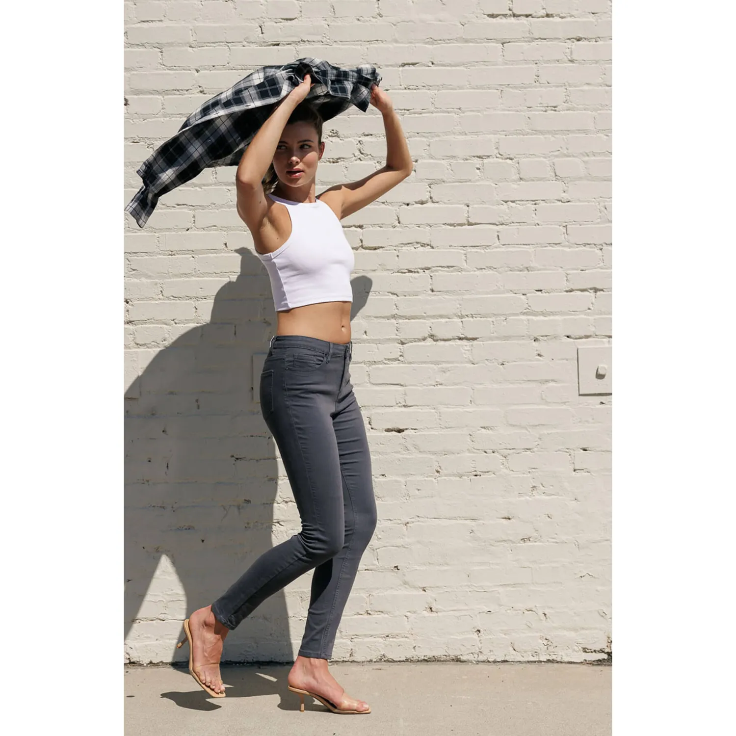 Soft Stretchy High Rise The Everyday Skinny Jeans - Dark Grey
