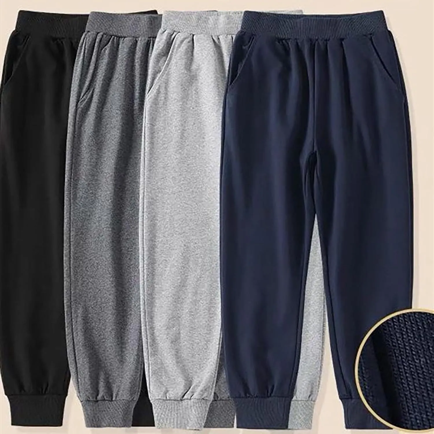 Unisex Casual Sweatpants Boys Girls Solid Color Jogger Pant Cotton Pull-On Athletic Playwear Pants