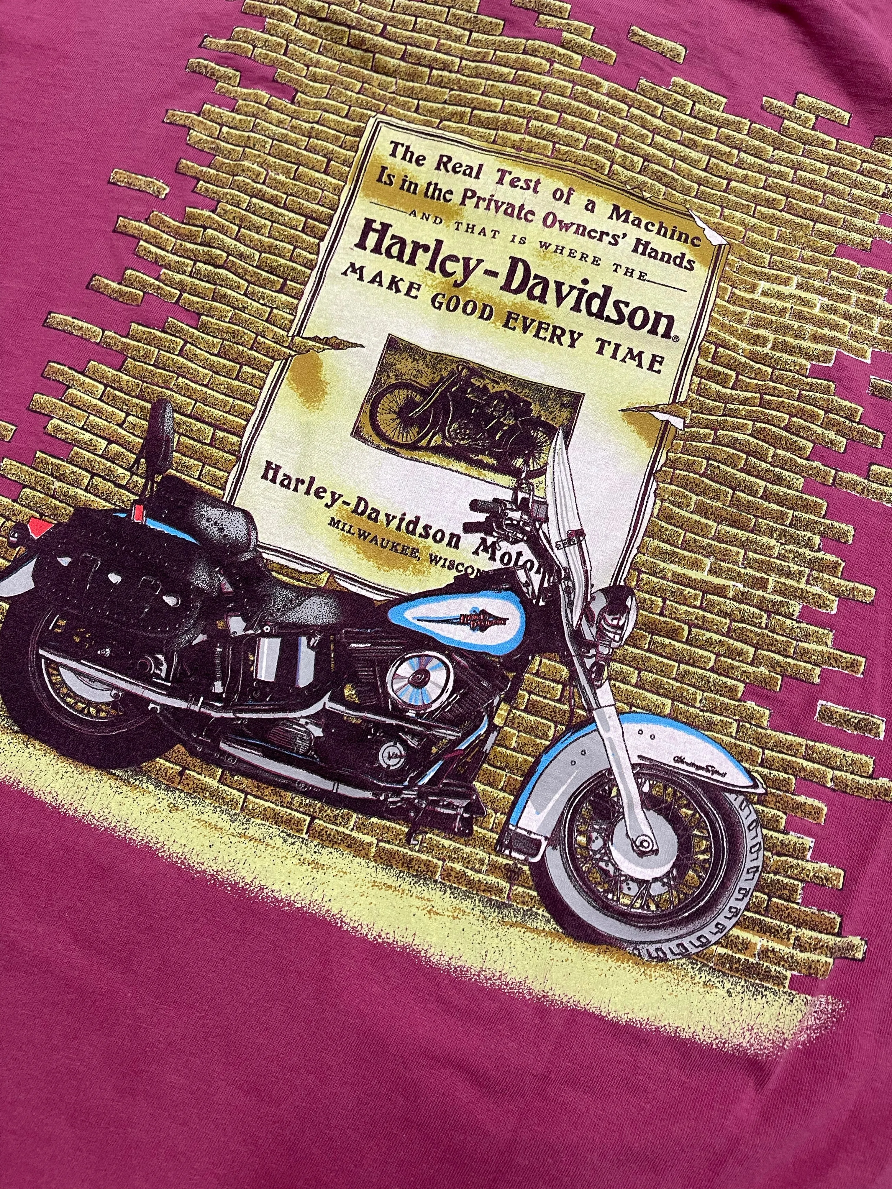 Vintage Harley Davidson Henley Tee XL
