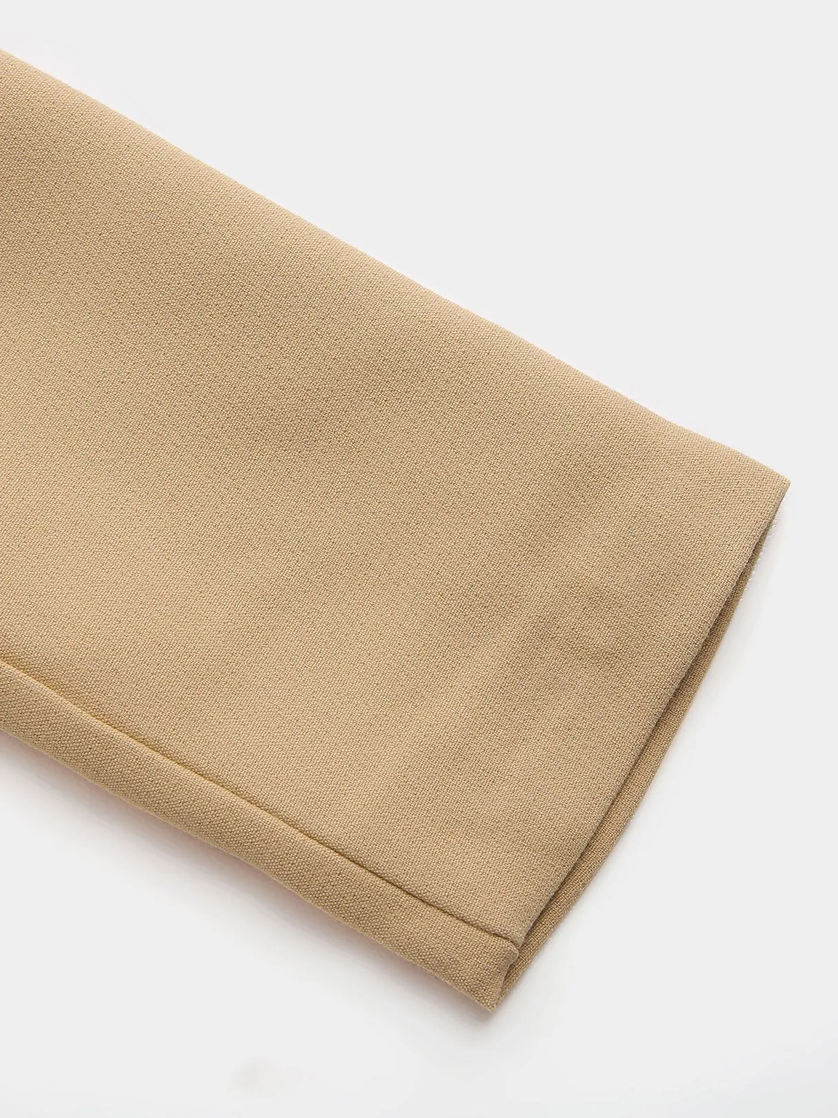 Wholesale Khaki Lapel Collar Long Sleeve Side Pockets Coats