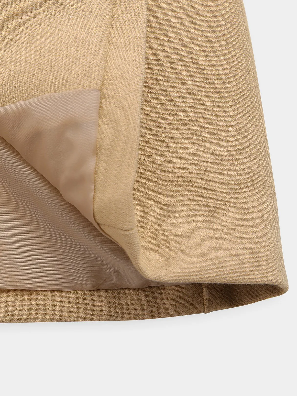 Wholesale Khaki Lapel Collar Long Sleeve Side Pockets Coats